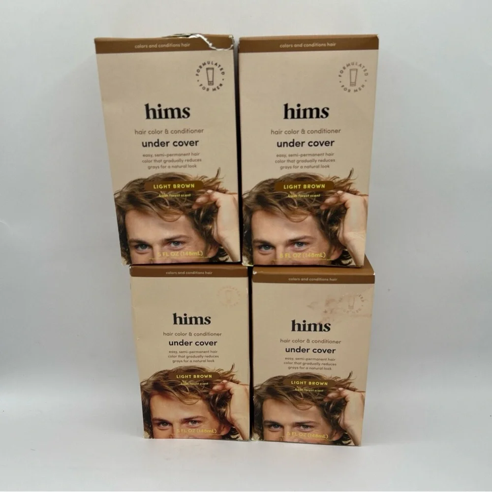 4X‎ Hims Hair Color & Conditioner Under Cover Light Brown 5 fl oz New